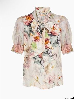 ALICE + OLIVIA
Brentley Floral Tieneck Blouse